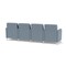 Lesro Siena Lounge Reception 4 Seat Tandem Seating, Brushed Steel, RS Rain Song Upholstery SN4103 - alternate 3